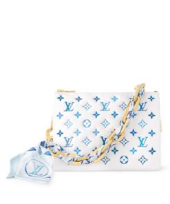 Louis Vuitton Coussin PM Shoulder Bag 7.5in/ 26cm White And Blue Gold Hardware For Women M11225