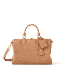Louis Vuitton Speedy Soft 30 Top Handle Bag 11.8in/ 30cm Arizona Beige Monogram Empreinte Gold Hardware For Women M11323