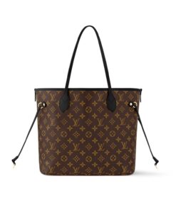Louis Vuitton Neverfull Inside Out MM Tote Bag 12.2in/ 31cm Black Gold Hardware For Women M11946