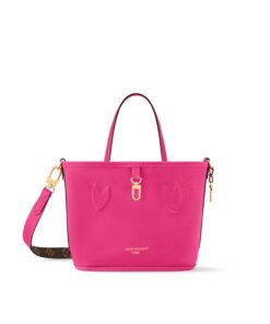 Louis Vuitton Neverfull Bandouliere Inside Out BB Tote Bag 10.4in/ 26cm Rose Pondichery Gold Hardware For Women M12106 - Image 5