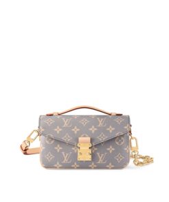 Louis Vuitton Pochette Metis East West Shoulder Bag 8.5in/ 21.5cm Trianon Grey Gold Hardware For Women M12429