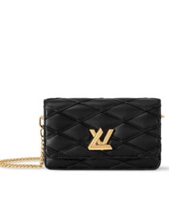 Louis Vuitton Wallet On Chain GO-14 Malletage Black For Women, 7.9in/20cm – M13139