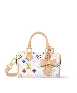 Louis Vuitton LV x TM Nano Speedy Top Handle Bag 6.3in/ 16cm Multicolore Blanc Gold Hardware For Women M13391