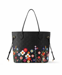 Louis Vuitton LV x TM Neverfull MM Handbag Black For Women 12.2in/31cm M13675