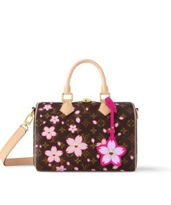 Louis Vuitton LV x TM Speedy Bandouliere 25 Top Handle Bag 9.8in/ 25cm Sakura Brown Gold Hardware For Women M14174