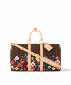 Louis Vuitton LV x TM Keepall Bandouliere 45 Travel Bag 17.7in/ 45cm Brown Monogram Canvas Gold Hardware For Women M14182