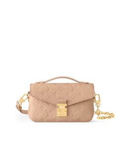 Louis Vuitton Pochette Metis East West Shoulder Bag 8.5in/ 21.5cm Sand Gold Hardware For Women M14322