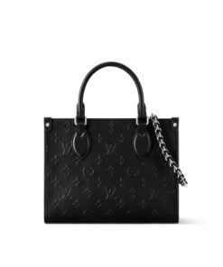 Louis Vuitton OnTheGo PM Tote Bag 9.8in/ 25cm Black Silver Hardware For Women M14576