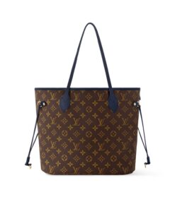 Louis Vuitton Neverfull Inside Out MM Tote Bag 12.2in/ 31cm Navy Gold Hardware For Women M14994