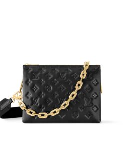 Louis Vuitton Coussin PM Shoulder Bag 10.2in/ 26cm Monogram Black Gold Hardware For Women M21260