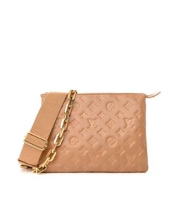 Louis Vuitton Coussin PM Shoulder Bag 10.2in/ 26cm Monogram Cream Gold Hardware For Women