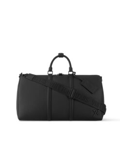Louis Vuitton Keepall Bandouliere 50 Crossbody Bag 19.7in/ 50cm Black Palladium Hardware For Men M21420