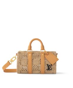 Louis Vuitton Keepall Bandouliere 25 Travel Bag 9.8in/ 25cm Natural Beige Gold Hardware M25010