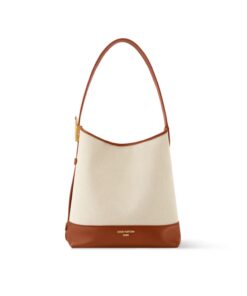 Louis Vuitton Low Key Hobo PM Shoulder Bag 11in/ 28cm Ecru/ Cognac Gold Hardware For Women M25468