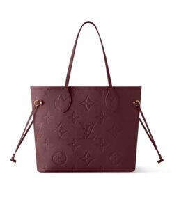 Louis Vuitton Neverfull MM Tote Bag 12.2in/ 31cm Grenat Gold Hardware For Women M25855