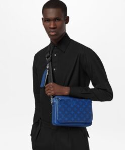 Alternative view of Louis Vuitton Trio Messenger Monogram Canvas And Taiga Cobalt Blue For Men, Men’s Bags, Shoulder And Crossbody Bags 9.8in/ 25cm LV M30848