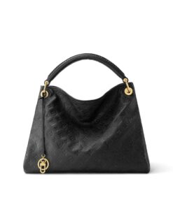 Louis Vuitton Artsy MM Tote Bag 16.1in/ 41cm Black Monogram Empreinte Gold Hardware For Women M41066