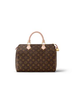 Louis Vuitton Speedy 30 Top Handle Bag 11.8in/ 30cm Brown Monogram Canvas Gold Hardware For Women M41108