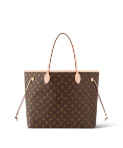Louis Vuitton Neverfull MM Tote Bag 12.2in/ 31cm Brown Monogram Canvas Gold Hardware For Women M46987