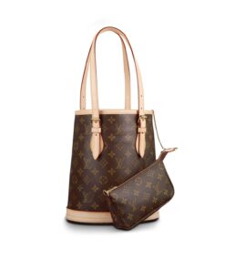 Louis Vuitton Petit Bucket Bag Monogram Canvas, Shoulder Bags for Women 10.2in/26cm M42238