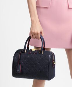 Alternative view of Louis Vuitton Speedy Bandouliere 25 Top Handle Bag 9.8in/ 25cm Navy Blue Monogram Empreinte Gold Hardware For Women