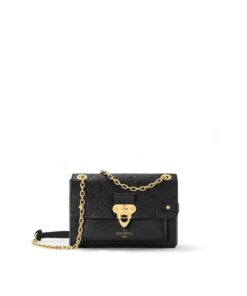 Louis Vuitton Vavin Monogram Empreinte MM Crossbody Bag 9.8in/ 25cm Black Gold Hardware For Women M44150
