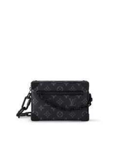 Louis Vuitton Mini Soft Trunk Crossbody Bag 7.3in/18.5cm Monogram Eclipse For Men M44735