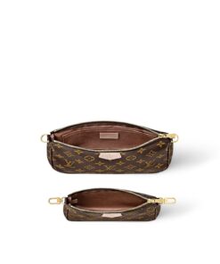 Louis Vuitton Multi Pochette Accessoire Shoulder Bag 9.4in/ 24cm Khaki Monogram Canvas Gold Hardware For Women M44813 - Image 3
