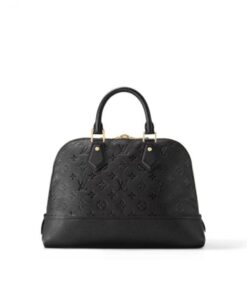 Louis Vuitton Neo Alma Top Handle Bag 12.5in/ 32cm Monogram Empreinte Black Canvas Gold Hardware M44832