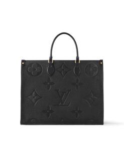 Louis Vuitton Onthego GM Tote Bag 16.1in/ 41cm Monogram Empreinte Black Gold Hardware For Women M44925