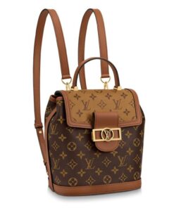 Louis Vuitton Dauphine PM Backpack 7.9in/ 20cm Brown Monogram Canvas Gold Hardware For Women M45142