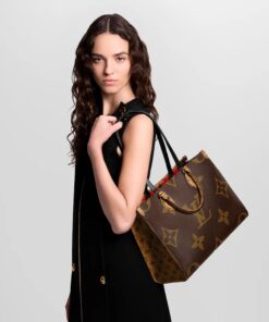 Alternative view of Louis Vuitton OnTheGo MM Tote Bag 13.8in/ 35cm Monogram Reverse Canvas Gold Hardware For Women M45321