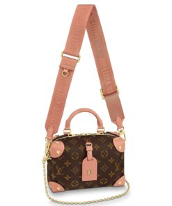 Louis Vuitton Petite Malle Souple Monogram Canvas Pink For Women, Women’s Handbags, Shoulder And Crossbody Bags 7.9in/20cm LV M45531