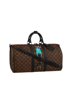 Louis Vuitton X Virgil Abloh Keepall Bandouliere 50 Travel Bag 19.7in/ 50cm Brown Monogram Matte Black Hardware M45616