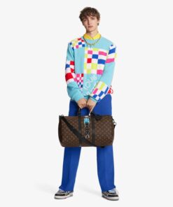 Alternative view of Louis Vuitton X Virgil Abloh Keepall Bandouliere 50 Travel Bag 19.7in/ 50cm Brown Monogram Matte Black Hardware M45616