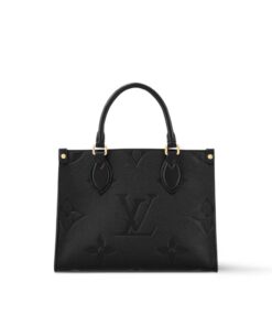 Louis Vuitton OnTheGo PM Tote Bag 9.8in/ 25cm Black Gold Hardware For Women M45653