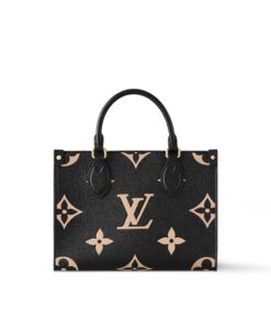 Louis Vuitton OnTheGo PM Tote Bag 9.8in/ 25cm Black Gold Hardware For Women M45659