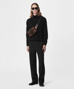 Alternative view of Louis Vuitton S-Lock Sling Monogram Macassar Black For Men, Crossbody Bags 8.3in/21cm LV M45807