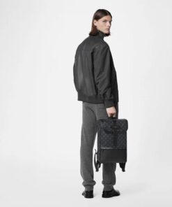 Alternative view of Louis Vuitton Saumur Backpack Monogram Eclipse Canvas Black Hardware For Men M45913