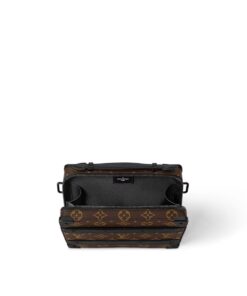 Louis Vuitton Handle Soft Trunk Monogram Macassar Canvas For Men, Men’s Bags 8.5in/22cm LV M45935 - Image 4