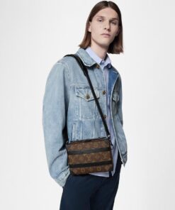 Louis Vuitton Handle Soft Trunk Monogram Macassar Canvas For Men, Men’s Bags 8.5in/22cm LV M45935 - Image 3
