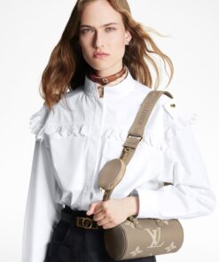 Alternative view of Louis Vuitton Papillon BB Monogram Empreinte Tourterelle / Creme Beige For Women, Women’s Handbags, Shoulder Bags And Crossbody Bags 7.9in/20cm LV M46031