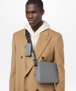Alternative view of Louis Vuitton Duo Messenger Monogram Shadow Anthracite Gray For Men, Shoulder and Crossbody Bags 10.2in/26cm LV M46104