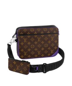 Louis Vuitton Trio Messenger Monogram Macassar Canvas By Virgil Abloh’s Purple For Men, Men’s Bags, Shoulder And Crossbody Bags 9.5in/25cm LV M46266
