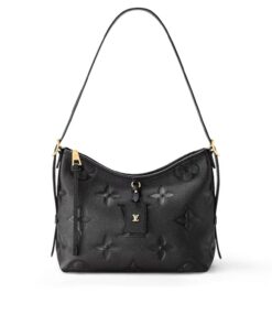 Louis Vuitton CarryAll PM Shoulder Bag 11.6in/ 29.5cm Black Gold Hardware For Women M46288