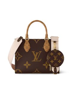 Louis Vuitton OnTheGo PM Tote Bag 9.8in/ 25cm Brown Gold Hardware For Women M46373