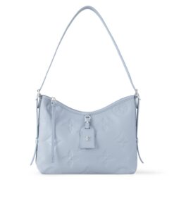 Louis Vuitton CarryAll PM Shoulder Bag 11.6in/ 29.5cm Blue Washed Silver Hardware For Women M46673
