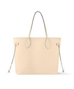 Louis Vuitton Neverfull MM Tote Bag Beige 12.2in/ 31cm Gold Hardware For Women M46676