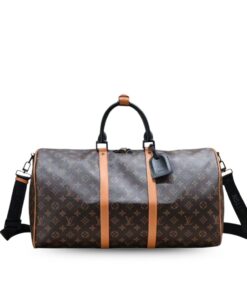 Louis Vuitton Keepall Bandouliere 45 Travel Bag 17.7in/ 45cm Brown Black Hardware M46703