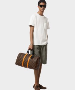 Alternative view of Louis Vuitton Keepall Bandouliere 45 Travel Bag 17.7in/ 45cm Brown Black Hardware M46703